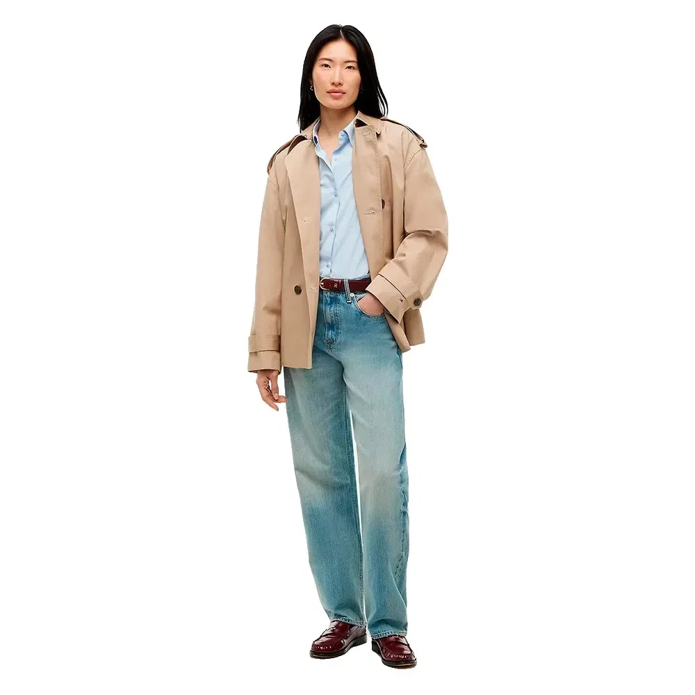 Женское пальто-тренч из хлопкового твида с водоотталкивающей пропиткой Tommy hilfiger, Beige — фото 4