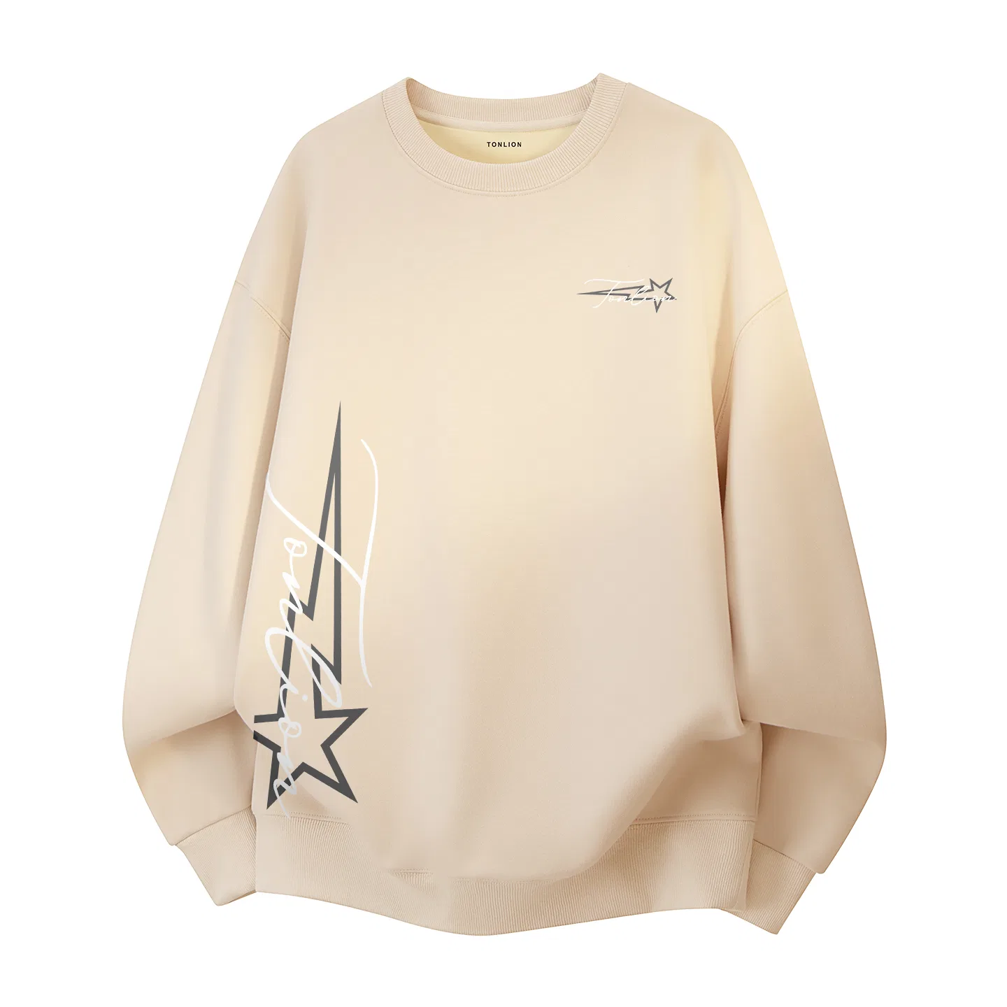 Детский свитшот с флисовой подкладкой Tonlion, Цвет Капучино Тb Star Signature Chest Label — фото 4