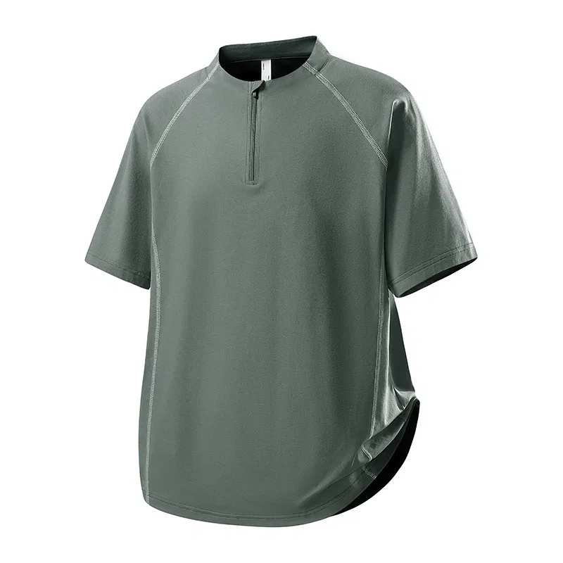 Детское поло с воротником-стойкой, тонкое Polo Shirts Unisex Stand Collar Thin, Sugarfunk, Upgraded Light White Gray — фото 3