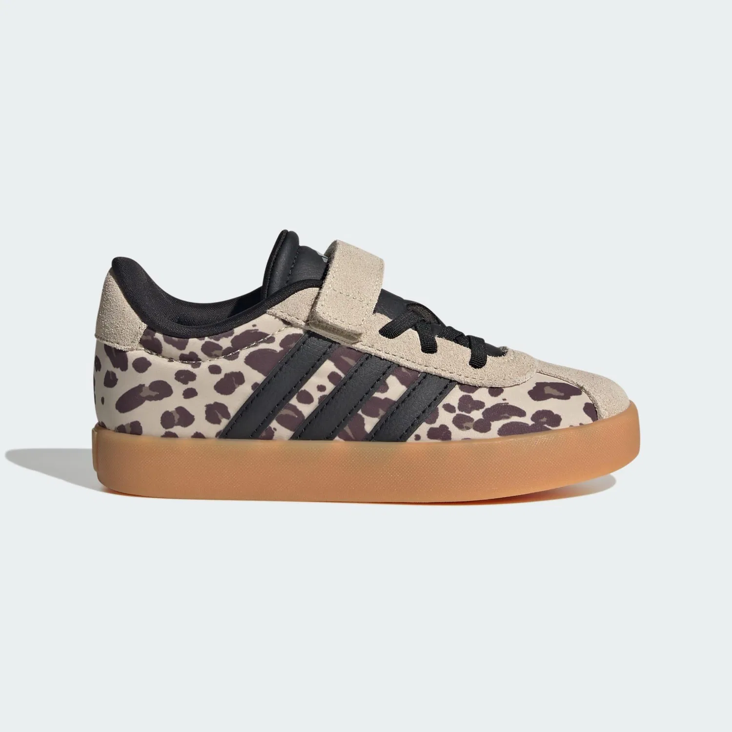 Детские кроссовки на липучке VL Court 3.0 Adidas, Creamfarben Schwarz Khaki