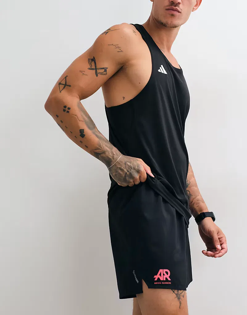 Беговые шорты Adidas adi365 AR в черно-розовом цвете — фото 2