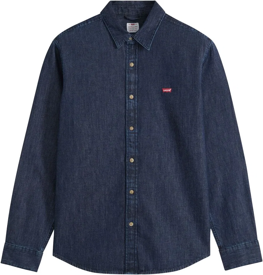 Рубашка LEVI'S Comfort fit на пуговицах, цвет синий деним