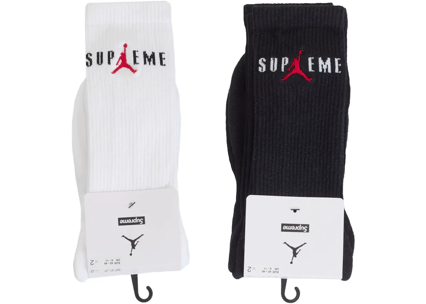 Детские носки с принтом Supreme Jordan 2 Pack, Black/White