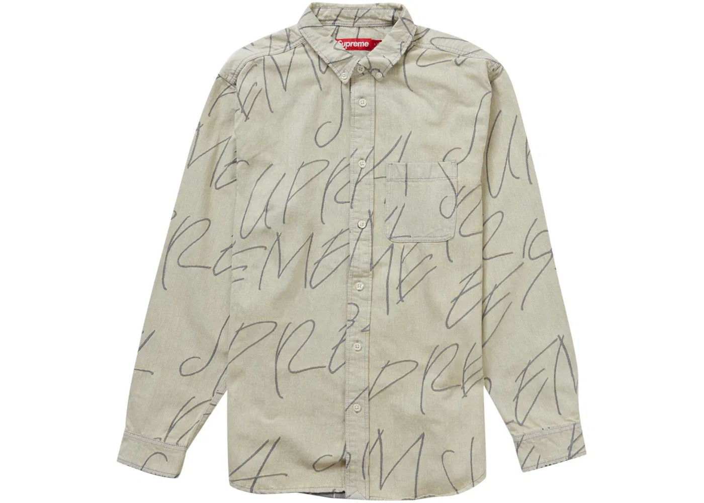 Мужская джинсовая рубашка с жаккардовым принтом Supreme Shirt, Dirty