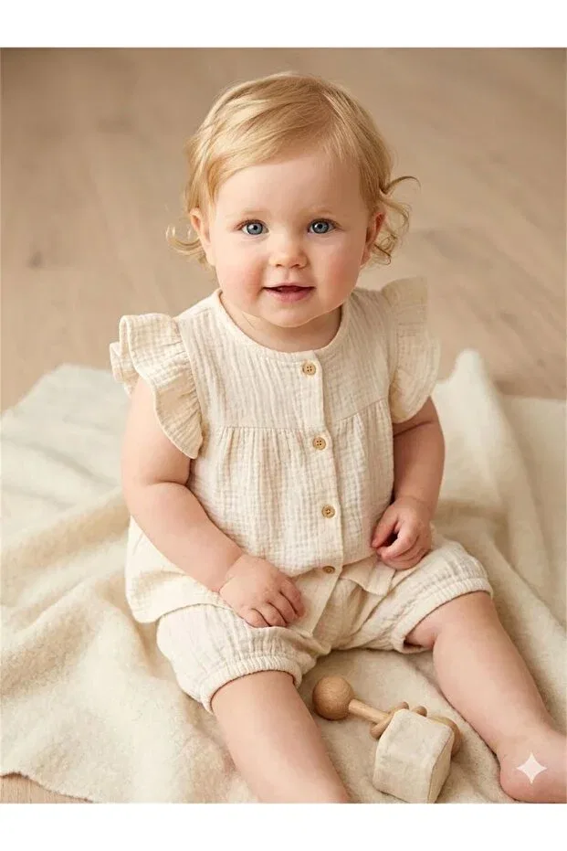 Детские шорты для девочек муслиновые Tiffany, Beige
