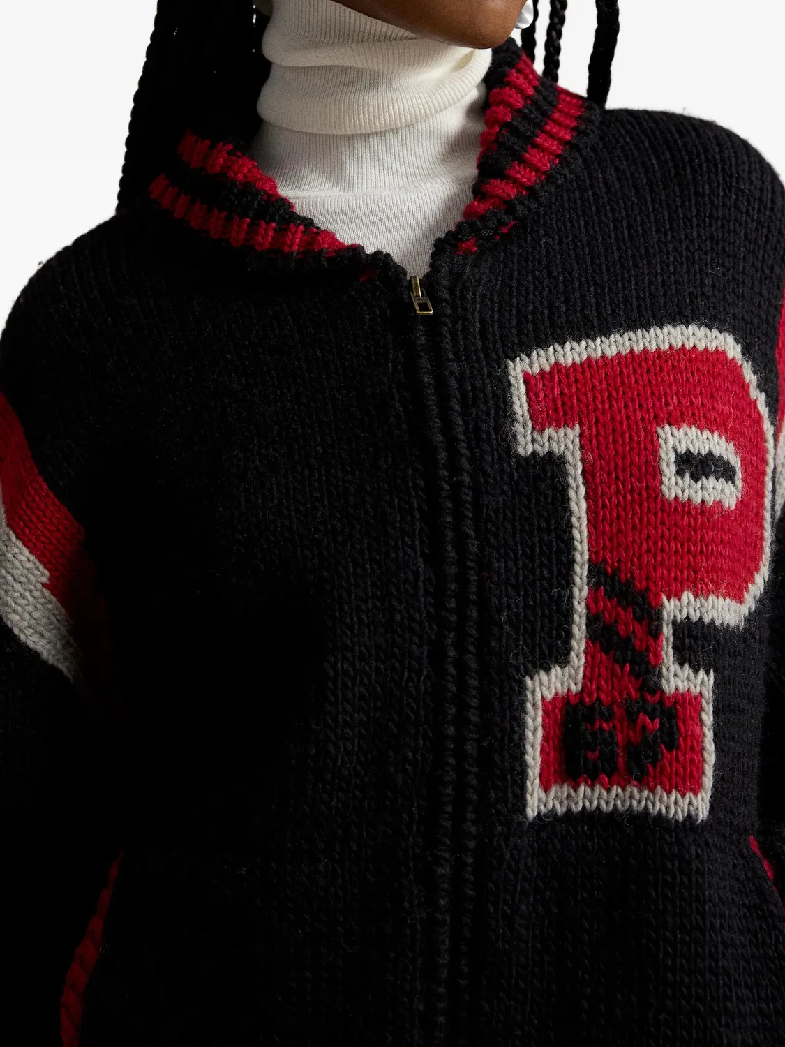 Куртка на молнии интарсия черная Polo Ralph Lauren, черный — фото 3
