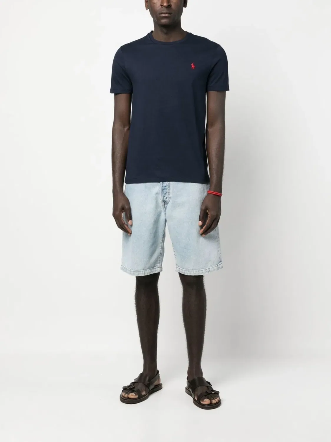 Polo Ralph Lauren Футболка с вышитым логотипом, синяя — фото 3