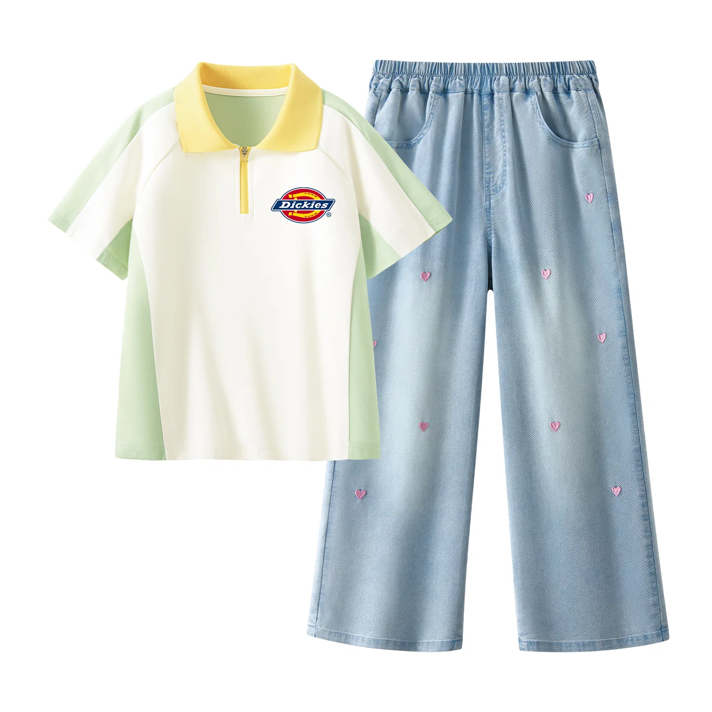 Детский спортивный комплект для мальчиков с принтом, модель Cold-Ripped Style K, Dickies, Vanilla Green