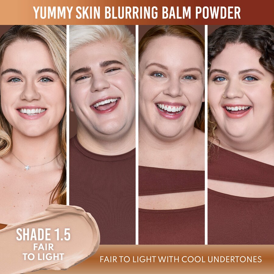 Бальзам-пудра Yummy Skin Blurring Balm Powder - тонирующая основа под макияж. Danessa Myricks Beauty, 0.63 oz /18 g, 1.5 — фото 3