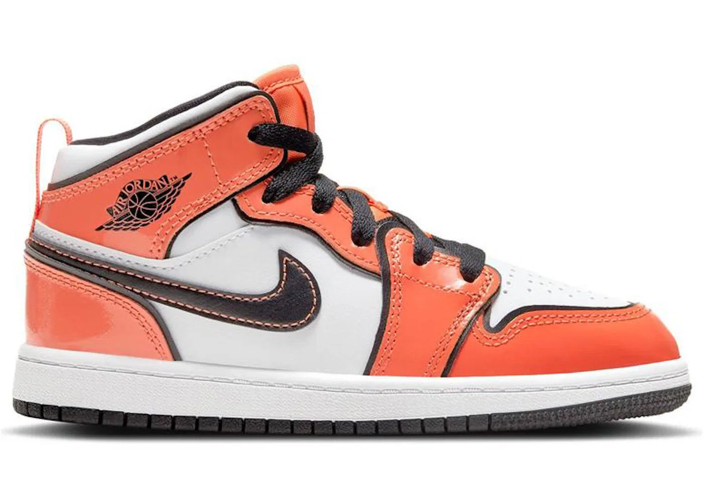 Детские кроссовки с высоким верхом Jordan 1 Mid, Turf Orange/Black-White