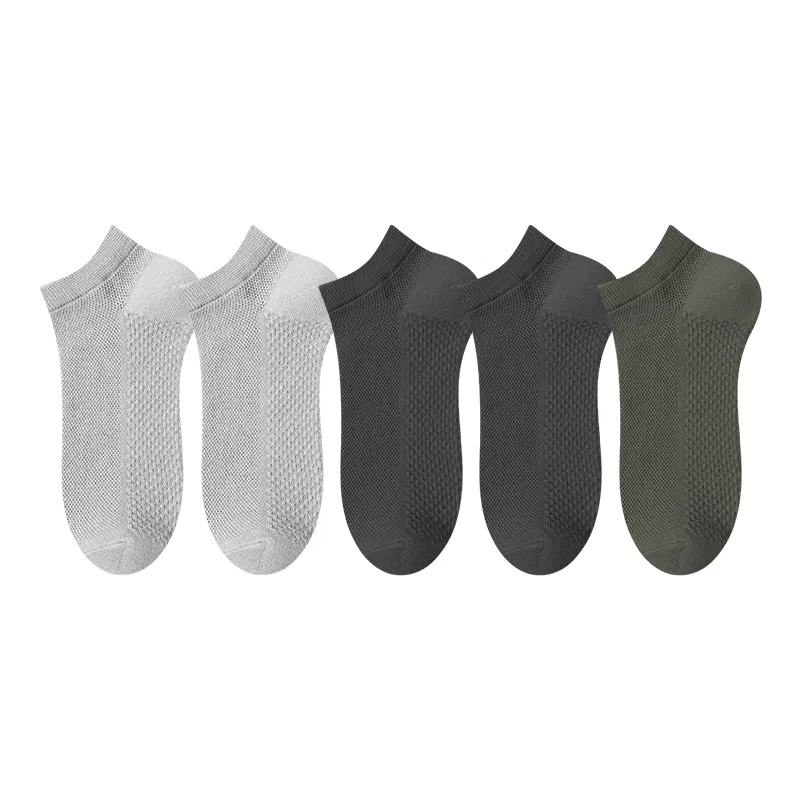 Детские носки по щиколотку, набор из 5 пар, Light Gray/Dark Gray/Army Green, PLANDOO