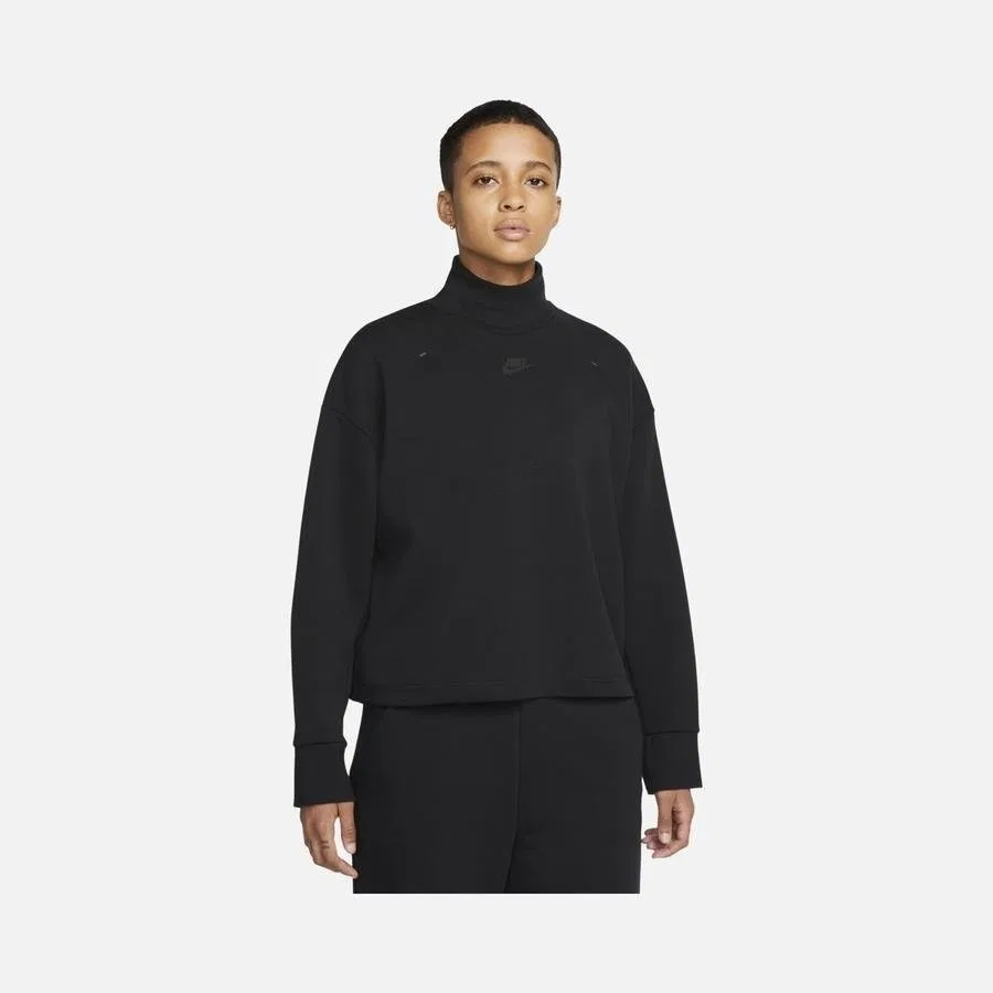 Женский свитшот с высоким воротом Tech Fleece Nike Sportswear, Черный