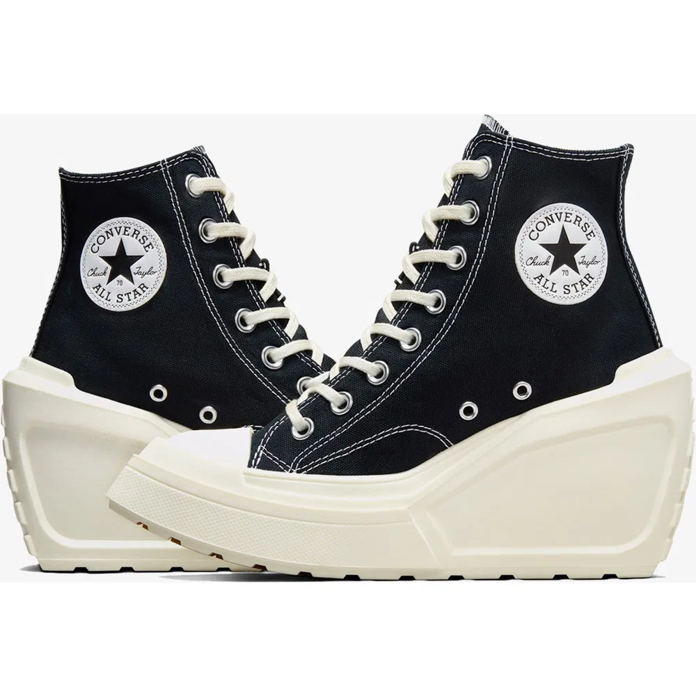 Детские кроссовки на платформе Converse Chuck 70 De Luxe Wedge, Black — фото 4