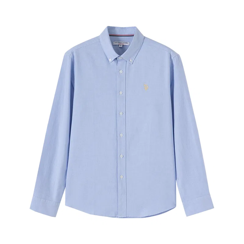 Мужская рубашка с острым воротником из хлопка Light Blue U.S. POLO ASSN.