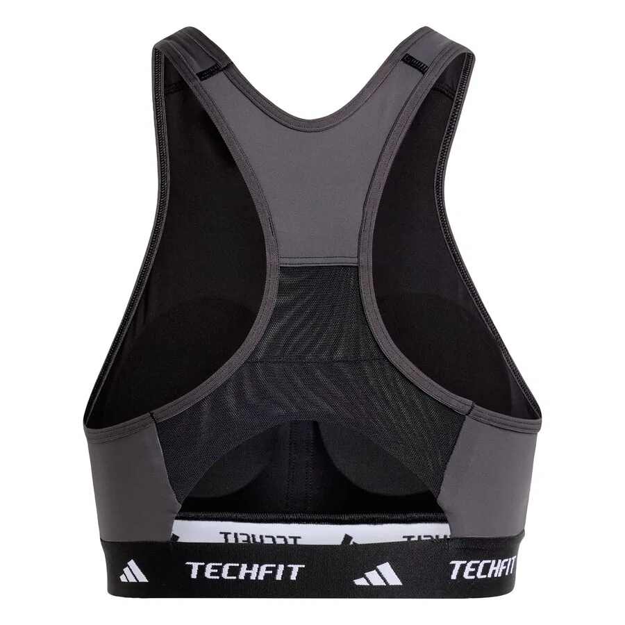 Спортивный бюстгальтер ADIDAS PERFORMANCE Bralette 'TECHFIT Medium-Support High-Neck Colorblock' черного цвета — фото 2