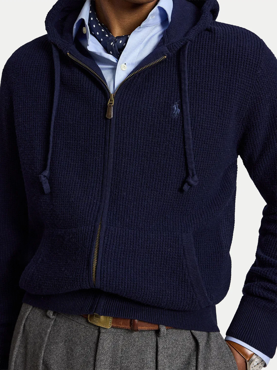 Мужской кардиган стандартного кроя Polo Ralph Lauren, темно-синий — фото 4