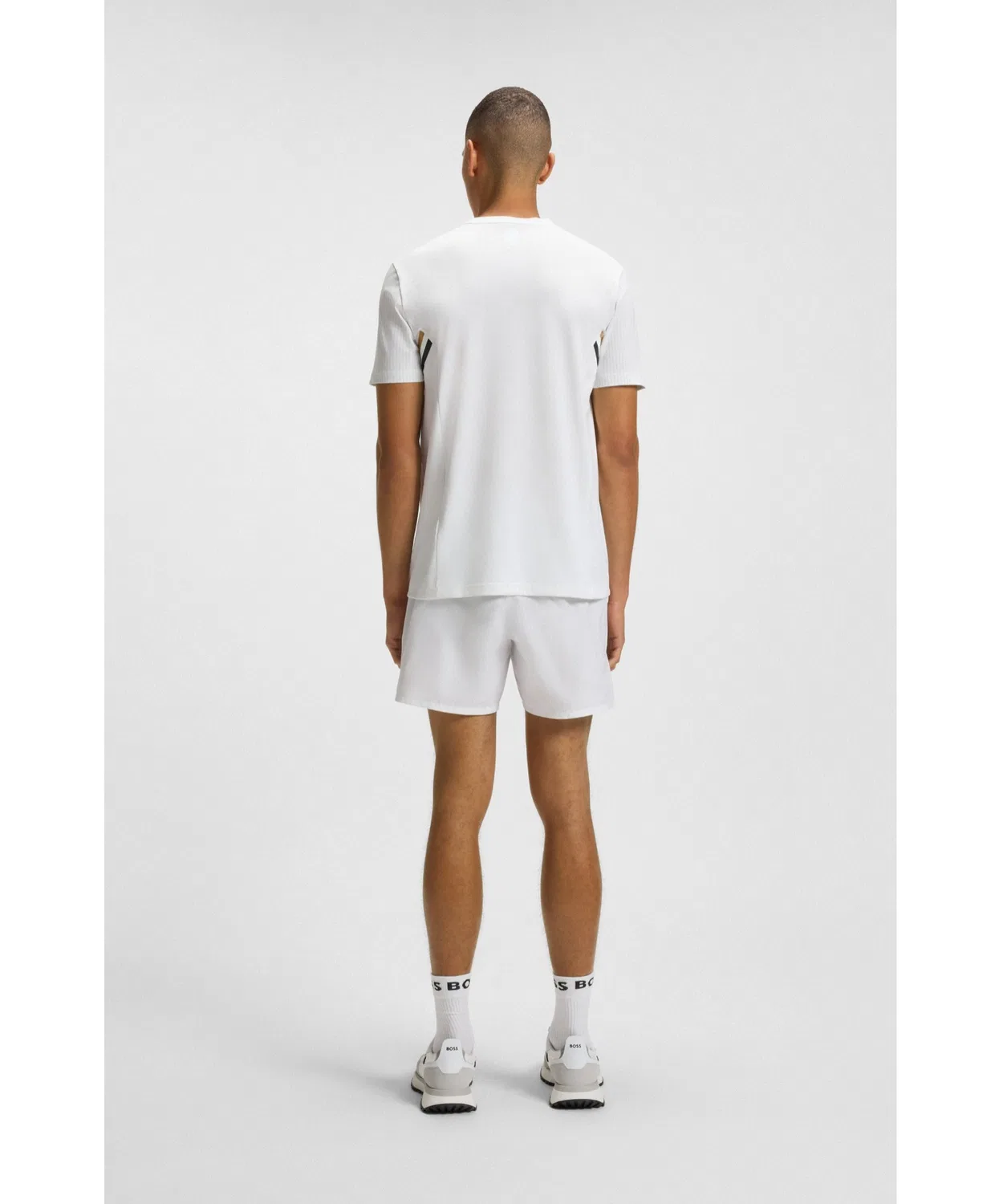 Мужская футболка с принтом Slim Fit BOSS, White — фото 4