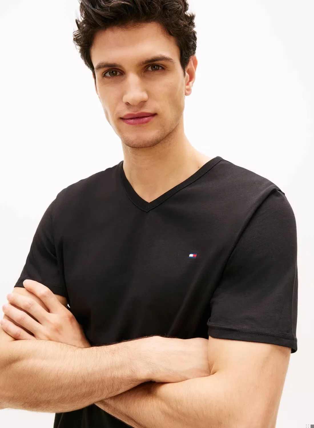 Футболка с V-образным вырезом комплект из 3 футболок Tommy Hilfiger, черный — фото 3