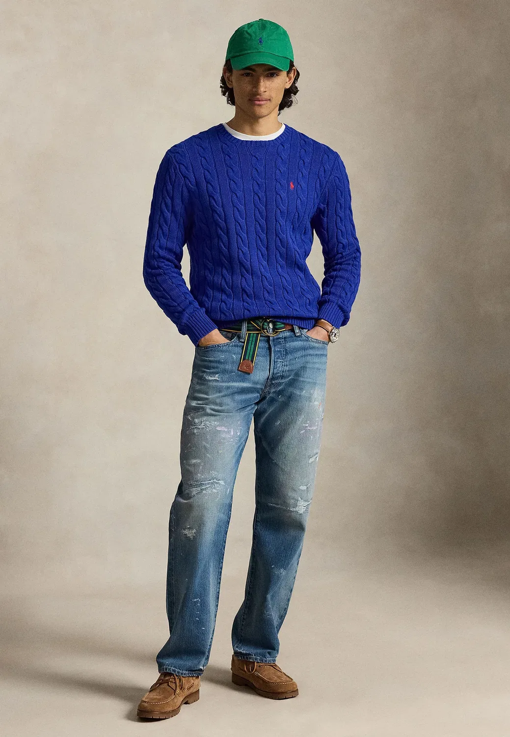 Хлопковый свитер крупной вязки - джемпер Polo Ralph Lauren, Active Royal — фото 2