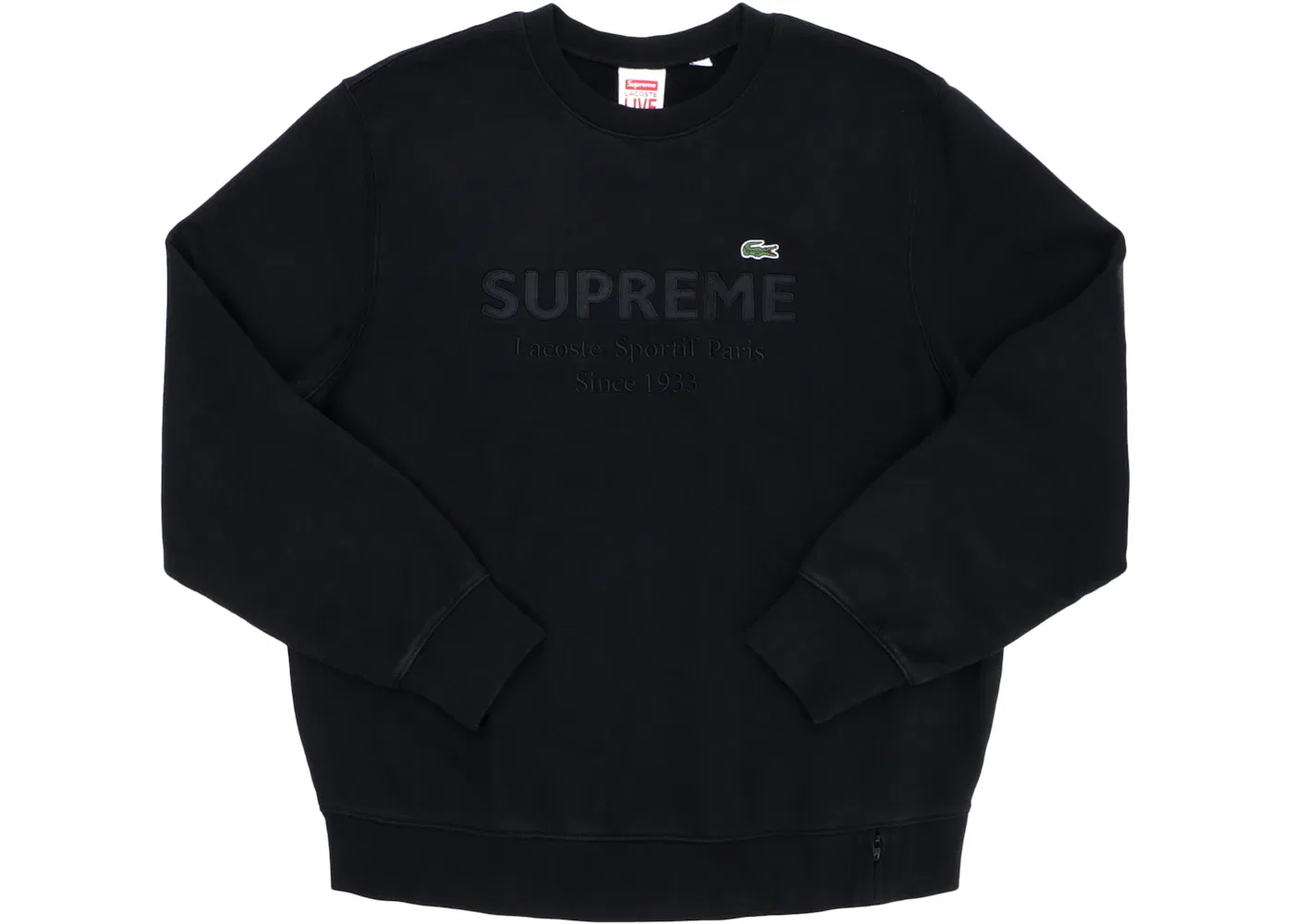 Мужской свитшот с принтом Supreme LACOSTE Crewneck, Black