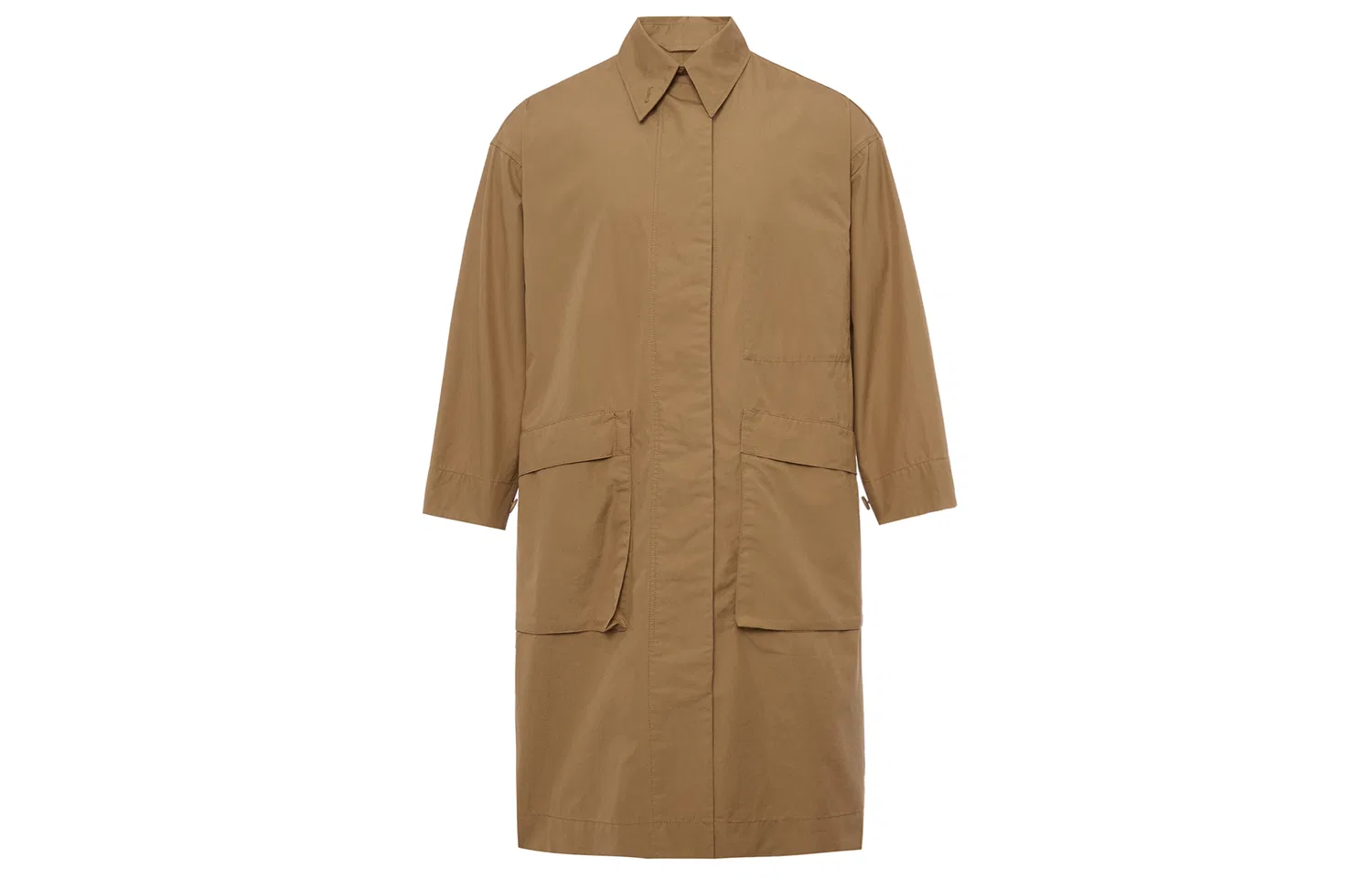 Женское пальто с лацканами Khaki UNIQLO, Хаки