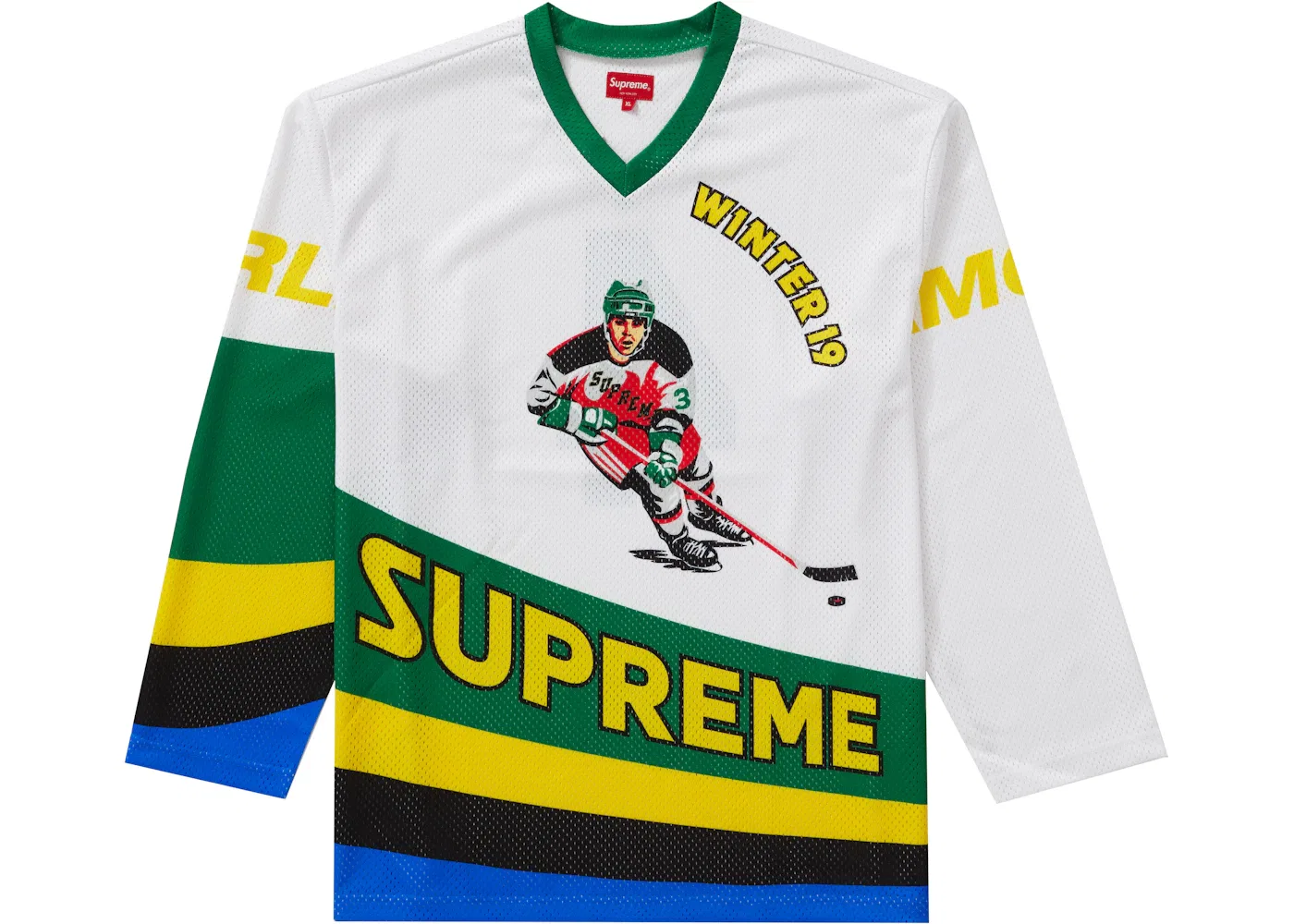 Мужская хоккейная джерси с принтом Supreme Hockey Jersey, White