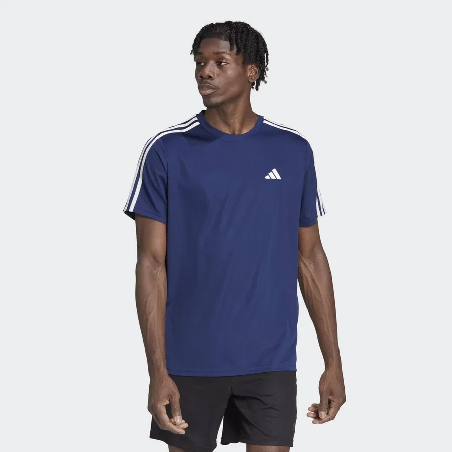 Футболка спортивная с принтом 3-Stripes adidas Performance, Сине-белый
