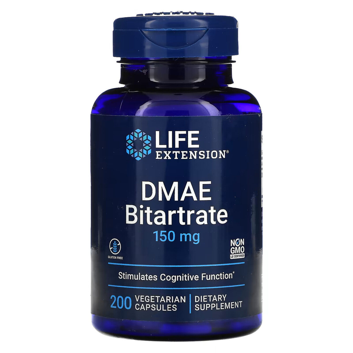 

Life Extension, Битартрат ДМАЭ, 150 мг, 200 вегетарианских капсул