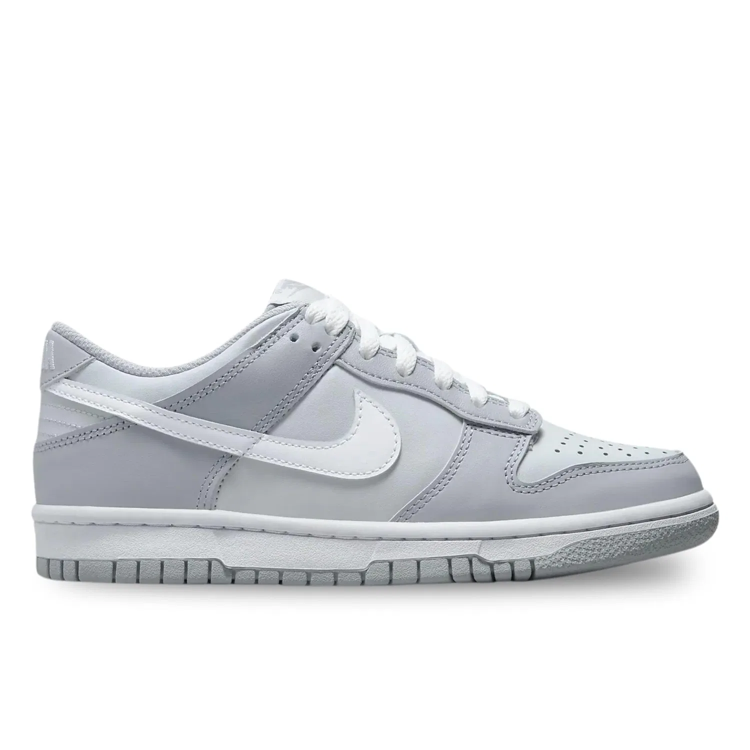 Детские кроссовки для мальчиков с принтом Dunk Low Gs NIKE, Grey Fog — фото 2