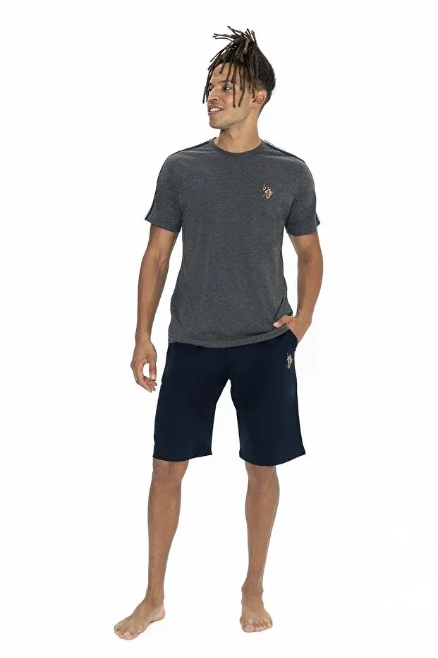 Мужской комплект пижамы с коротким рукавом U.S. Polo Assn., Anthracite Melange