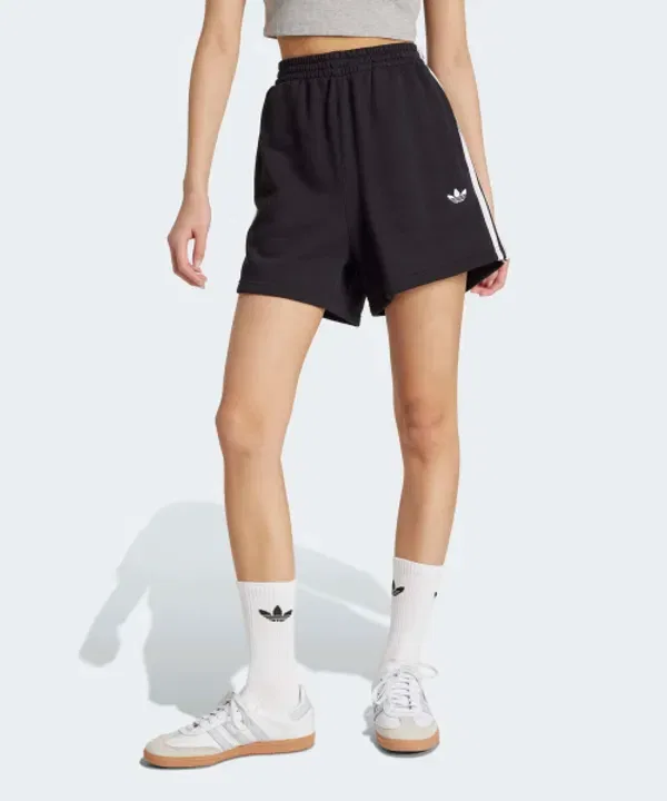 Шорты спортивные с тремя полосками Adidas, черный:белый