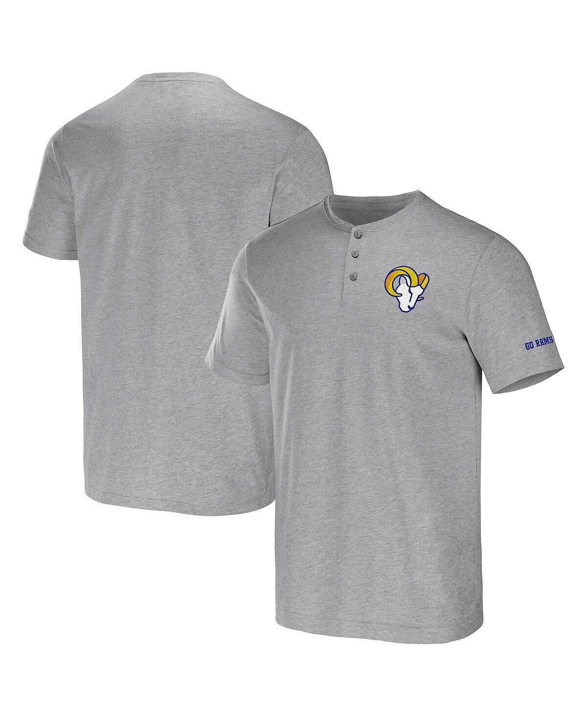 

Мужская футболка nfl x darius rucker collection by heather grey los angeles rams henley Fanatics, мульти