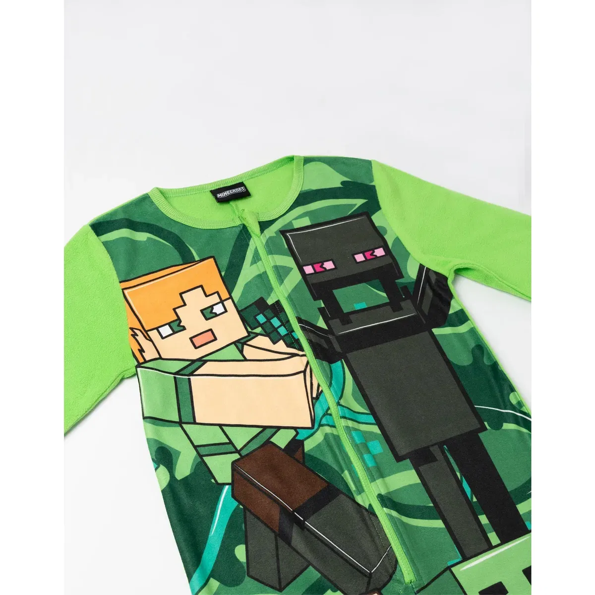 Детский комбинезон-слип с принтом Minecraft, Цвет Green — фото 3
