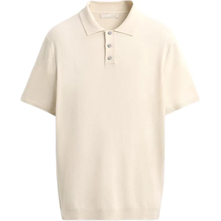 Мужское поло с воротником, прямой крой, Frosted White, ZARA