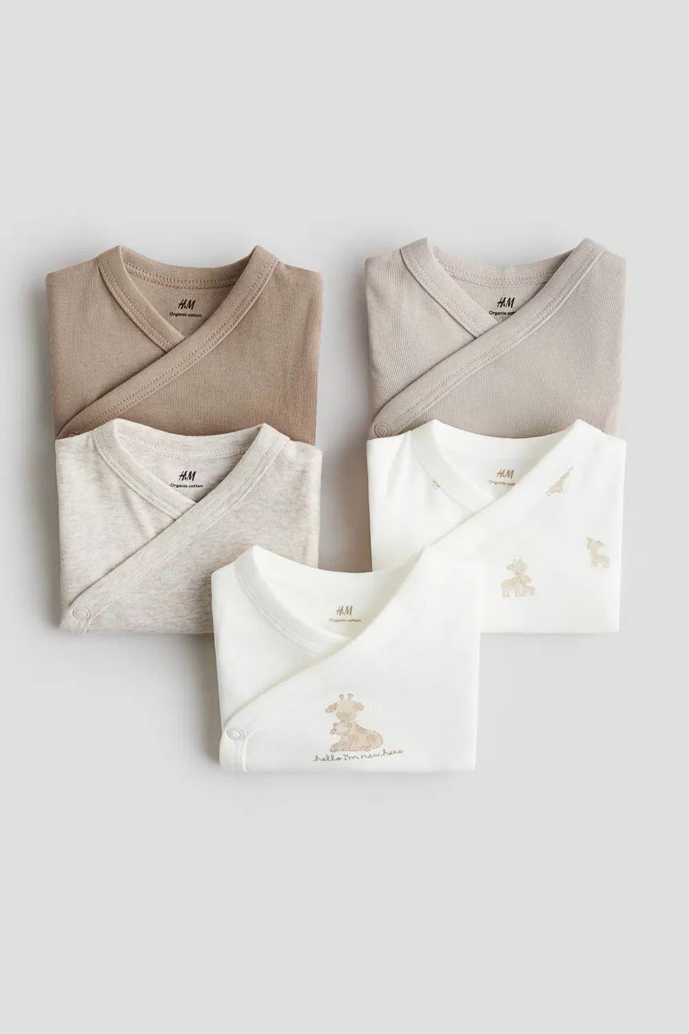 Набор из 5 боди-оберток H&M, Weiß/Giraffen — фото 3