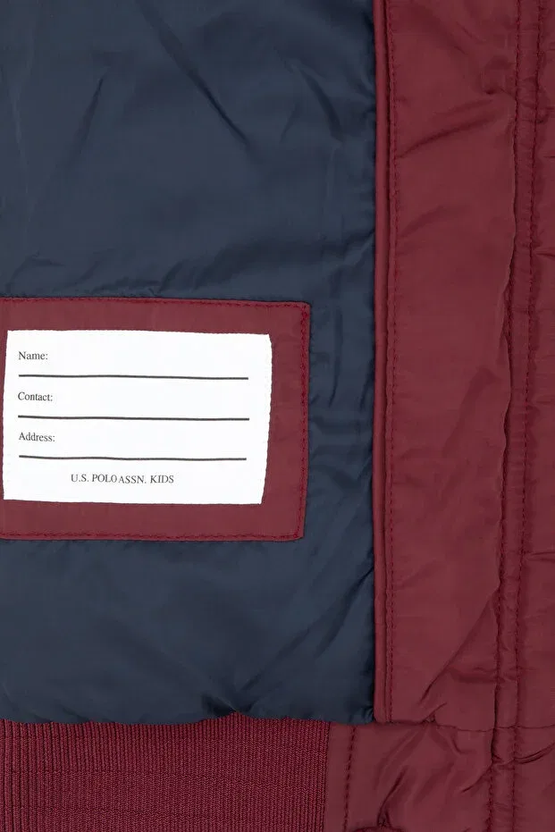 Детское пальто для мальчиков с капюшоном U.S. Polo Assn., Burgundy — фото 3