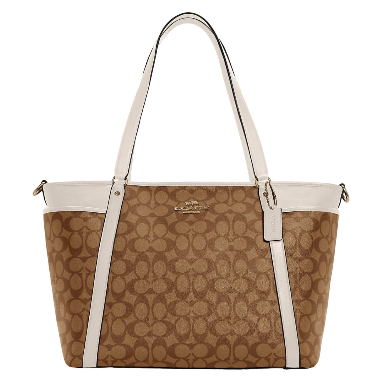 

Сумка Coach Outlet Baby Bag in Signature Canvas, коричневый/белый