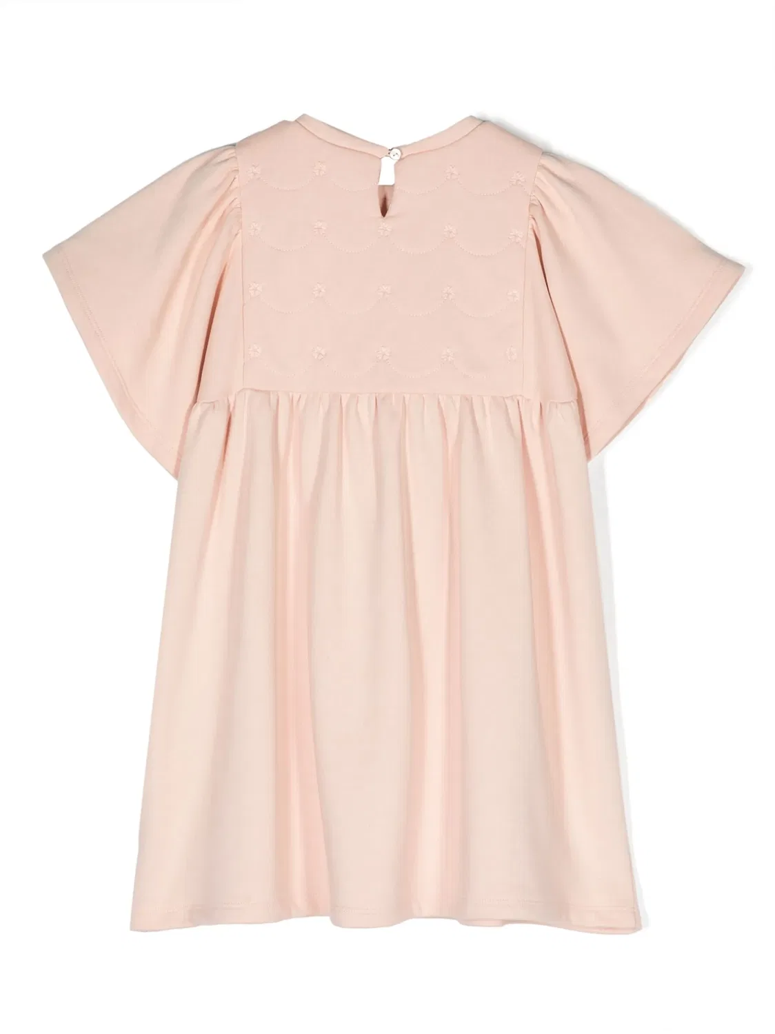 Платье из хлопка с вышивкой Chloé, розовый — фото 3