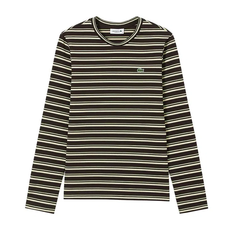 Женская футболка с коротким рукавом LACOSTE, Black Green Stripes