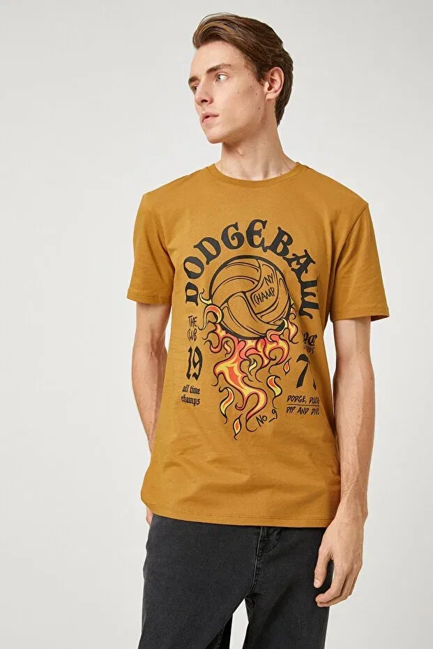Детская футболка с принтом 3Sam10615Hk Koton, Camel Hair