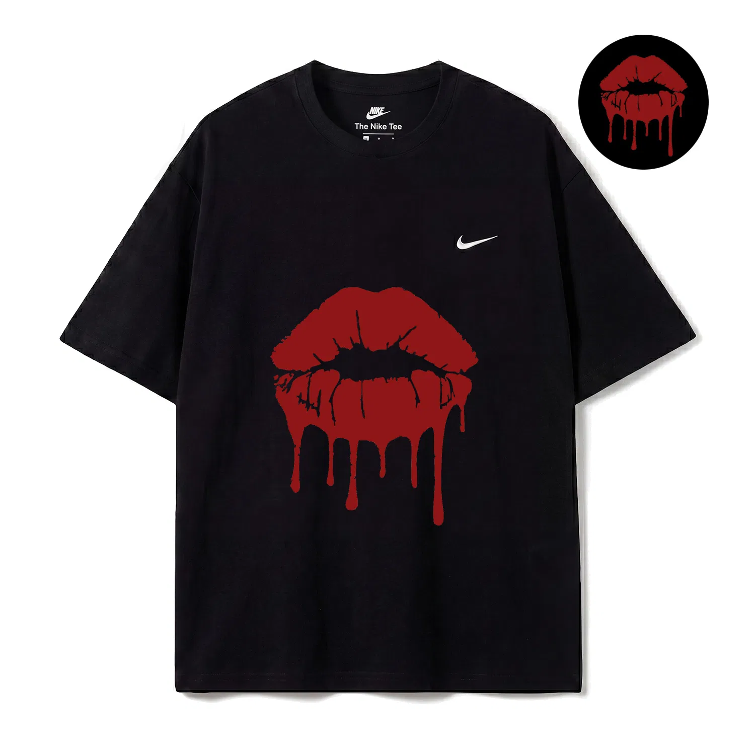Детская футболка с круглым вырезом Nike Sportswear, Red Black — фото 3