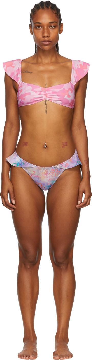 

Эксклюзивное фиолетовое бикини SSENSE из переработанного нейлона Collina Strada, Фиолетовый, Эксклюзивное фиолетовое бикини SSENSE из переработанного нейлона Collina Strada