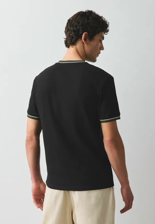 Футболка хлопковая Regular Fit Tipped Slim T-shirt Next, черный — фото 3