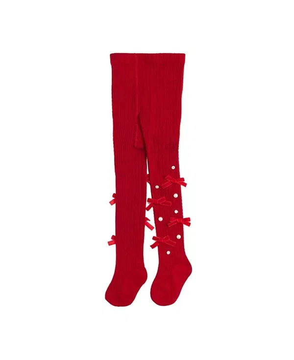 Детские колготки для девочек с вышивкой Sweet Wink, Ruby Red