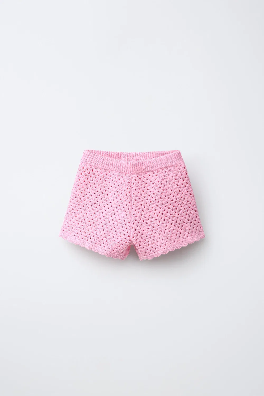 Вязаные крючком шорты-бермуды с рисунком рыбы ZARA, Pink