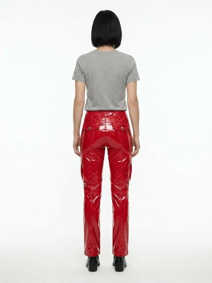Женские брюки карго с принтом Red Elastane Cargo Pants Dolce & Gabbana, Red — фото 2
