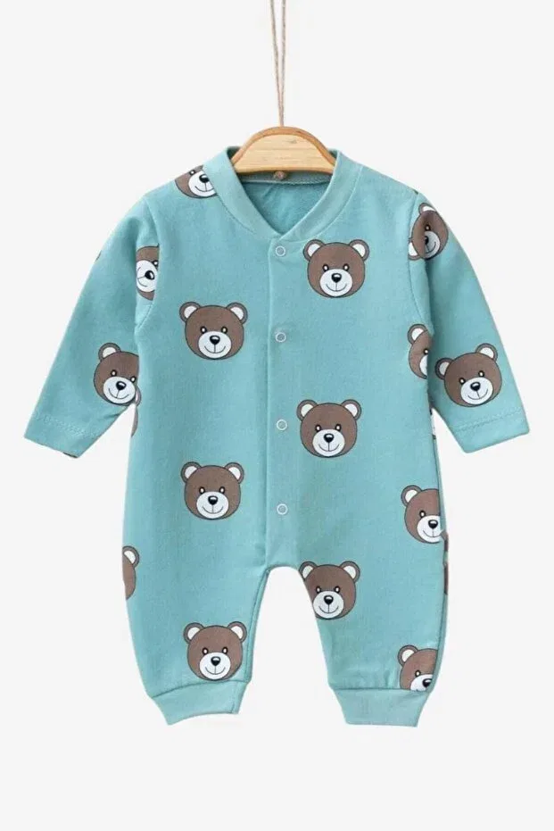 Детское боди-комбинезон без рукавов с принтом Teddy Bear Print Dinamik Çocuk, Greenway