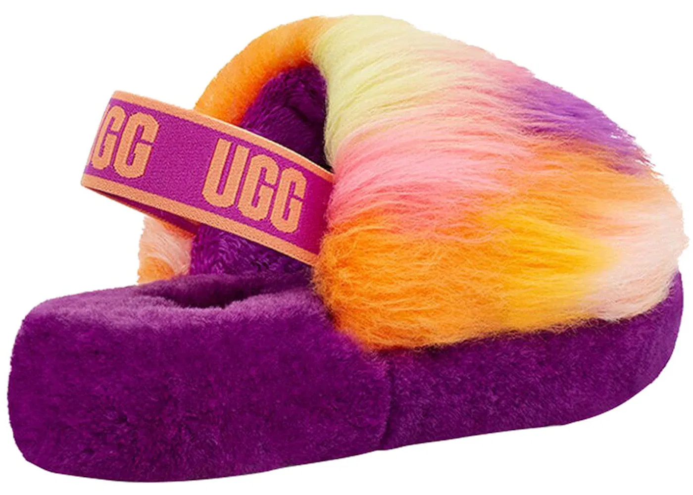 Детские шлепанцы с принтом UGG Fluff Yeah Slide UGG, Tie Dye Berrylicious — фото 3