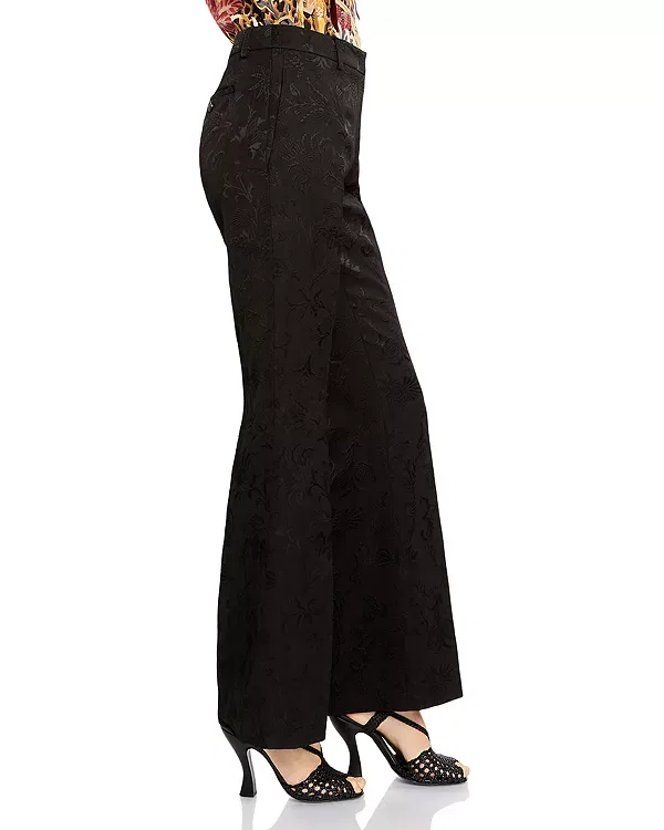 Женские брюки с принтом Floral bootcut pants Etro, черный — фото 4