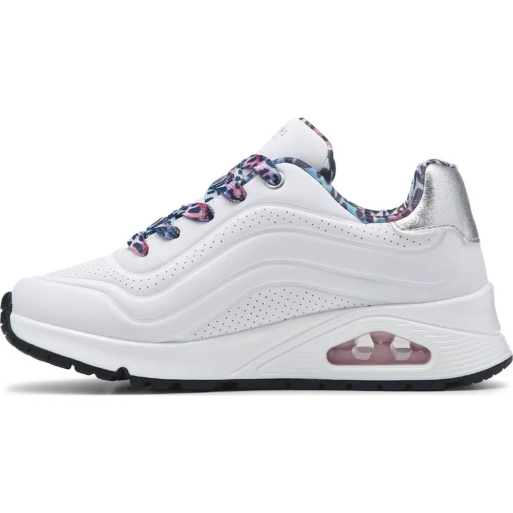 Детские кроссовки Street Uno Skechers, White/Leopard/Multi — фото 3
